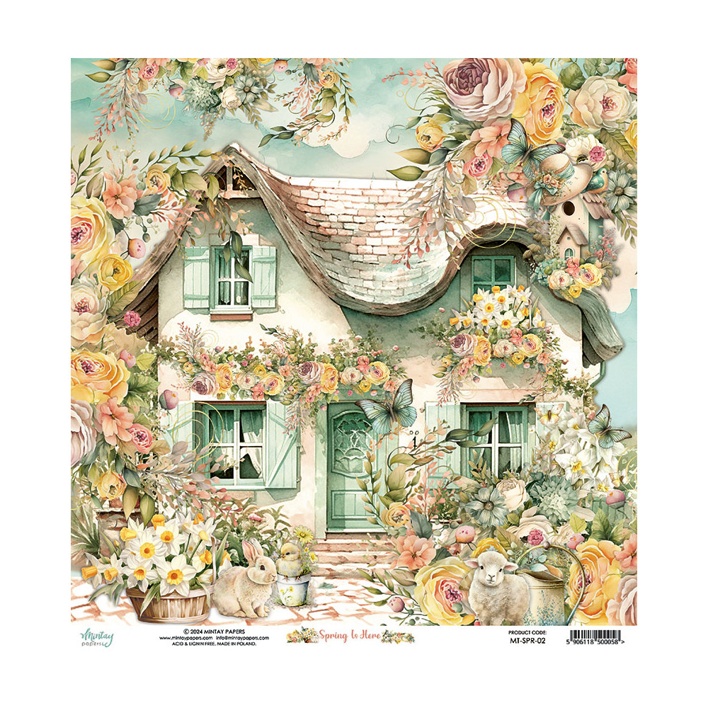 Scrapbooking paper 30,5 x 30,5 cm - Mintay - Spring is Here 02