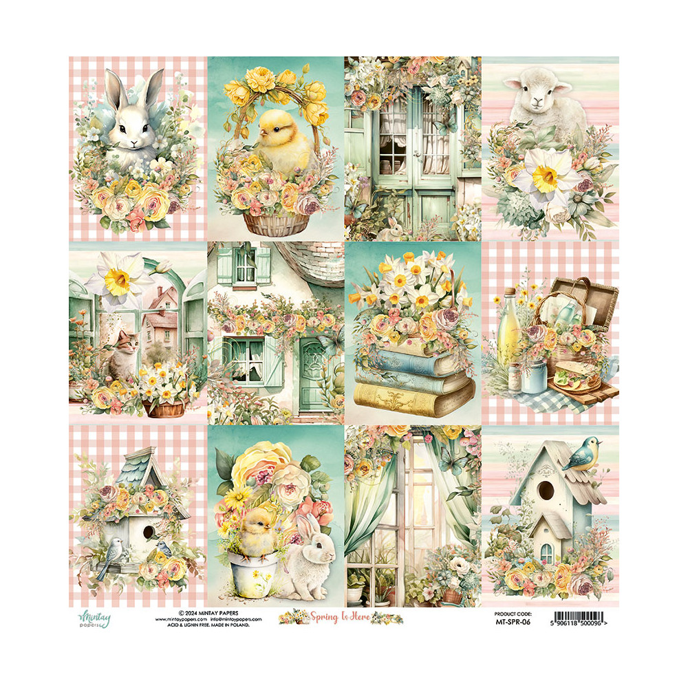 Scrapbooking paper 30,5 x 30,5 cm - Mintay - Spring is Here 06
