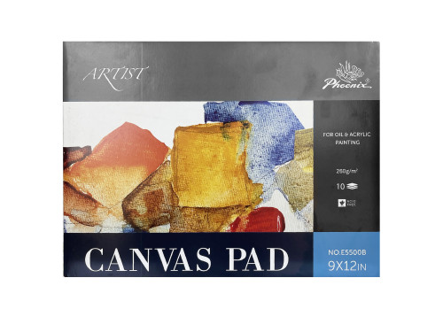 Canvas Artist's pad Oil & Acrylic - Phoenix - 22,8 x 30,5 cm, 260g, 10 sheets