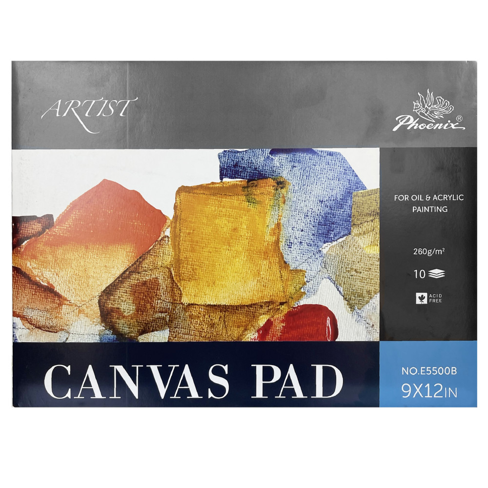 Canvas Artist's pad Oil & Acrylic - Phoenix - 22,8 x 30,5 cm, 260g, 10 sheets