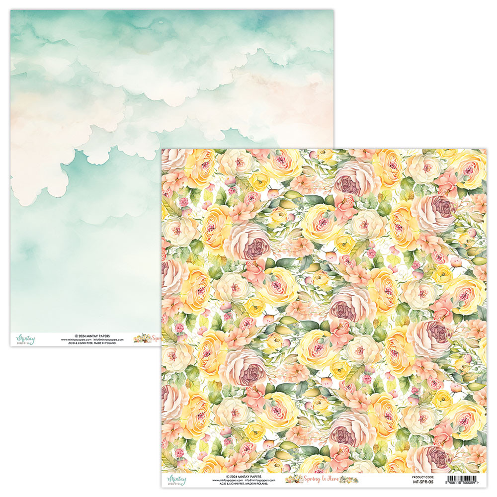 Set of scrapbooking papers 30,5 x 30,5 cm - Mintay - Spring is Here