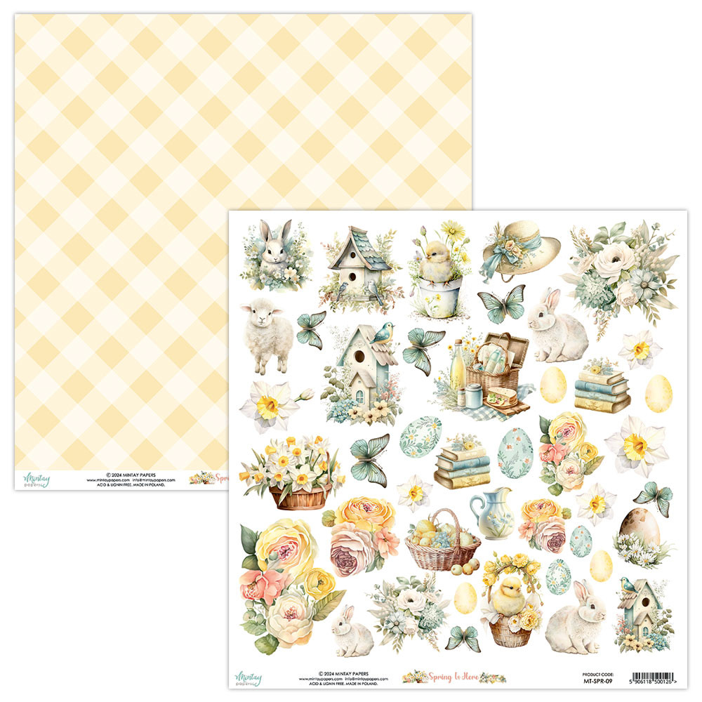 Set of scrapbooking papers 30,5 x 30,5 cm - Mintay - Spring is Here