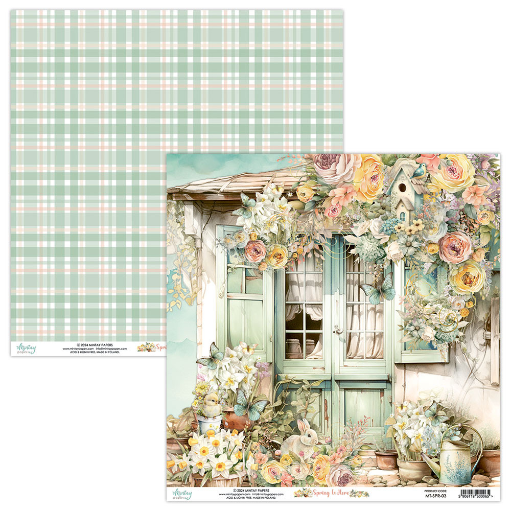 Set of scrapbooking papers 15,2 x 15,2 cm - Mintay - Spring is Here