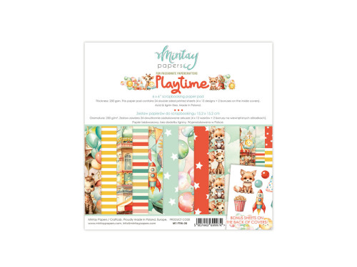 Set of scrapbooking papers 15,2 x 15,2 cm - Mintay - Playtime
