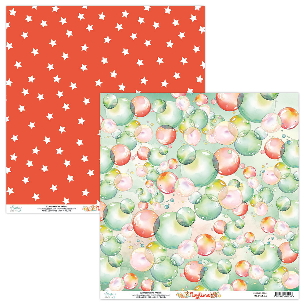 Set of scrapbooking papers 15,2 x 15,2 cm - Mintay - Playtime