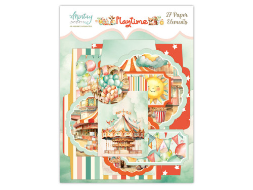 Set of paper elements, tags - Mintay - Playtime, 27 pcs.
