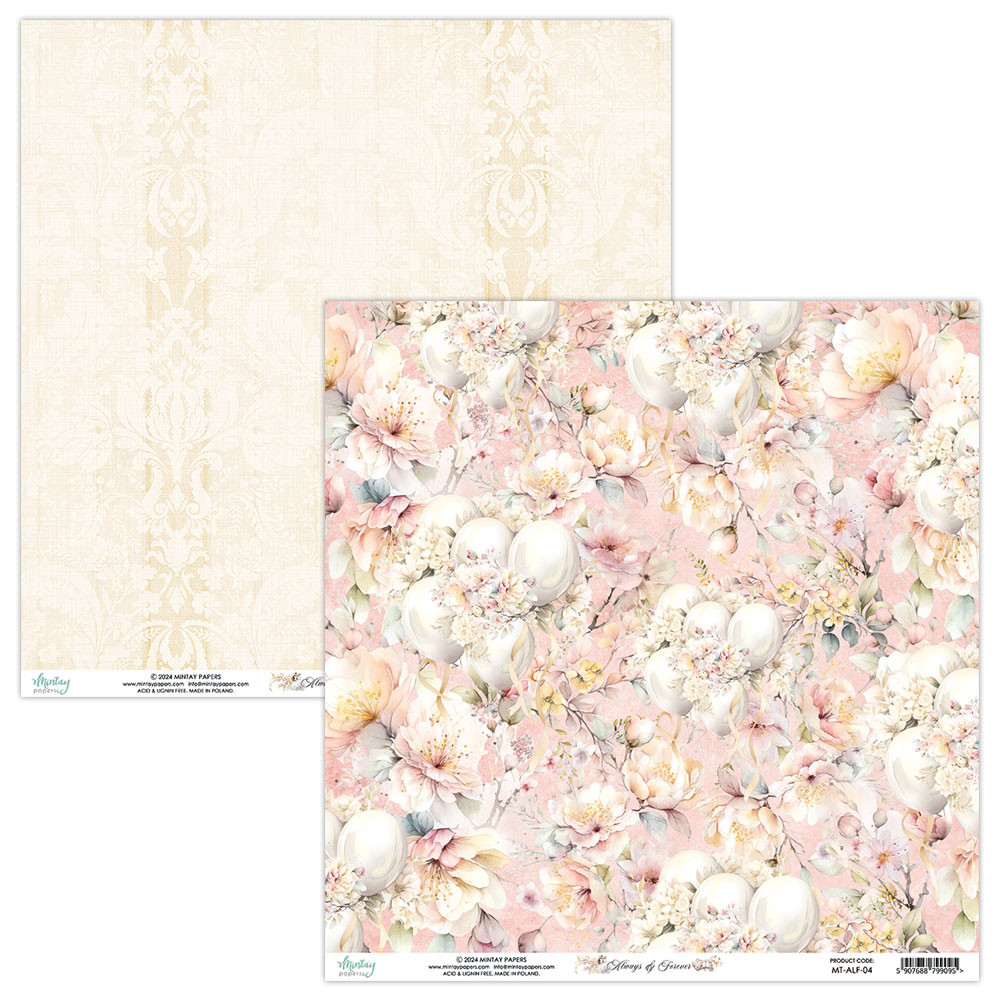 Scrapbooking paper 30,5 x 30,5 cm - Mintay - Always & Forever 04