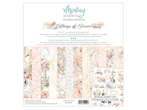 Set of scrapbooking papers 30,5 x 30,5 cm - Mintay - Always & Forever