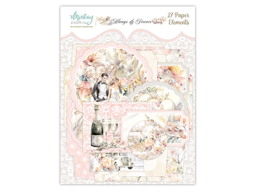 Zestaw papierowych tagów i kopert - Mintay - Always & Forever, 27 szt.