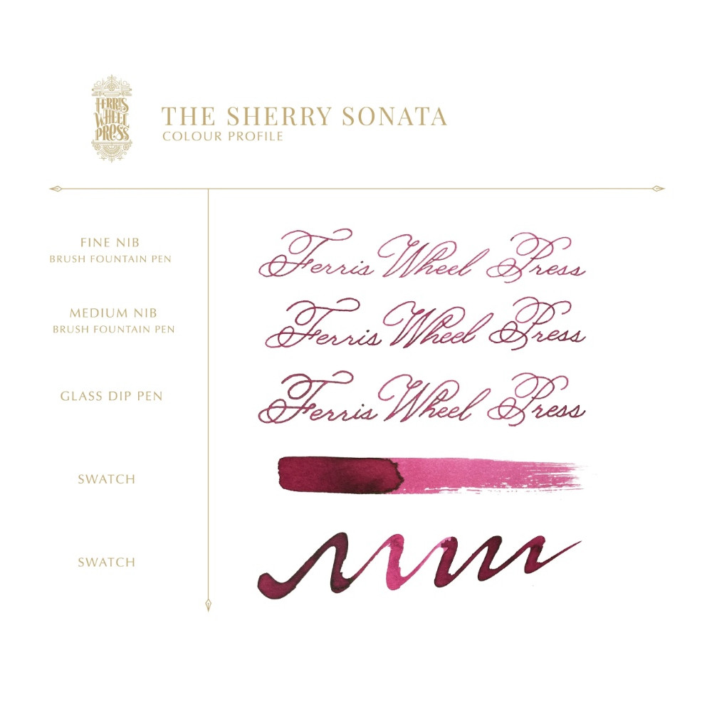 Calligraphy ink - Ferris Wheel Press - The Sherry Sonata, 38 ml