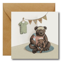 Kartka okolicznościowa - Hi Little - Hello Mama Bear, 14,5 x 14,5 cm