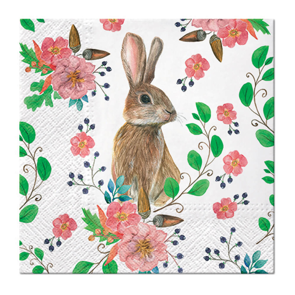 Decorative napkins - Paw - Rabbit Berries, 20 pcs.