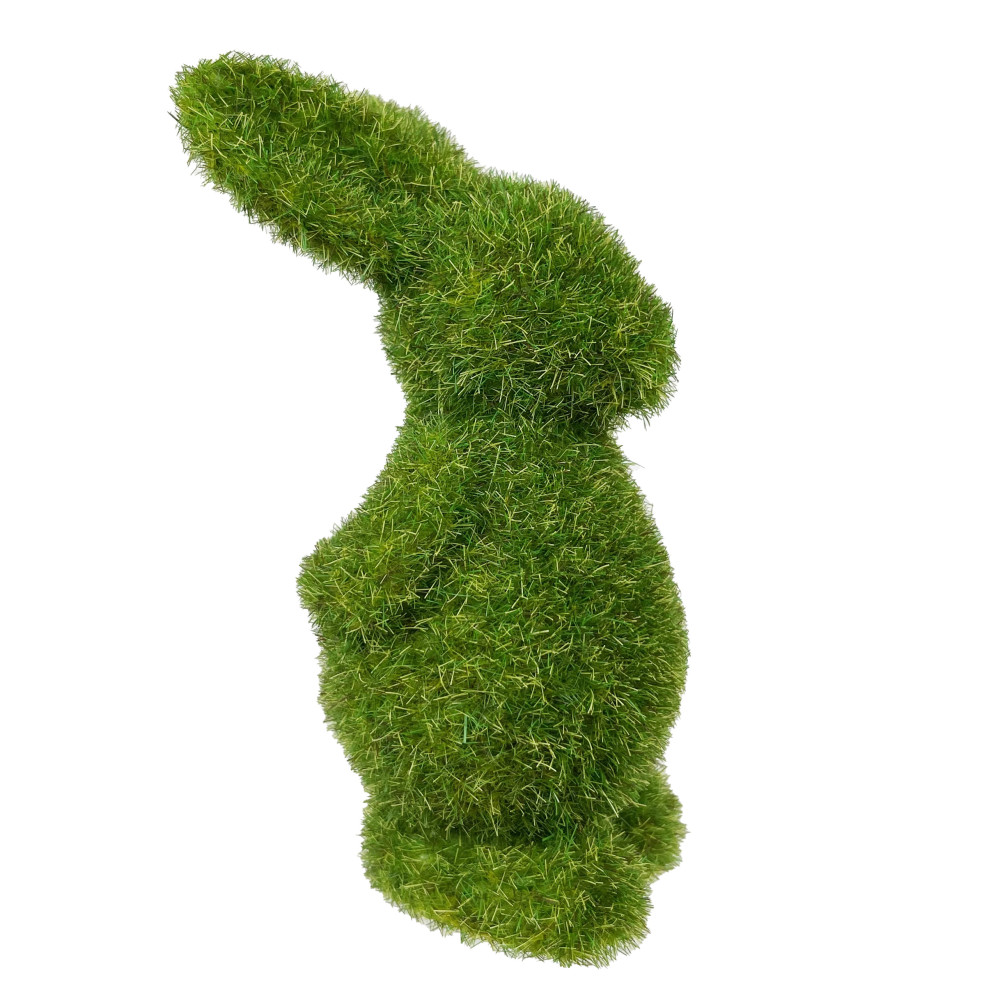 Królik wielkanocny, flokowany - stojący, zielony, 13 cm