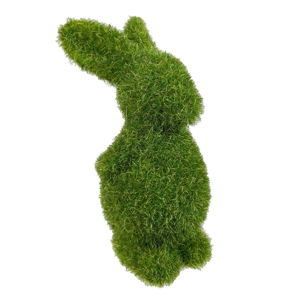 Królik wielkanocny, flokowany - stojący, zielony, 13 cm