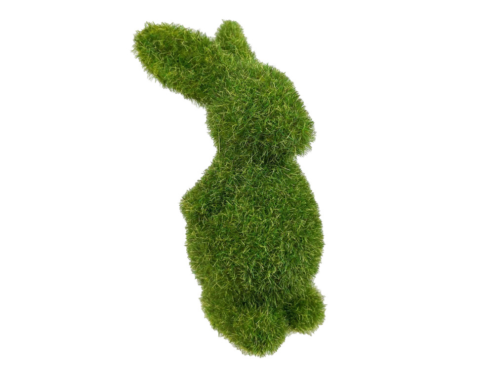 Flocked bunny figurine - green, 13 cm