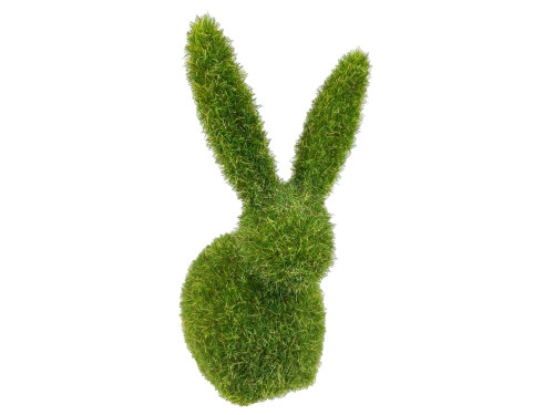 Flocked bunny figurine 01 - green, 13 cm