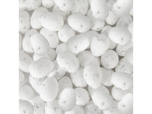 Polystyrene eggs spotted - white, 1,5 x 1,8 cm, 50 pcs.