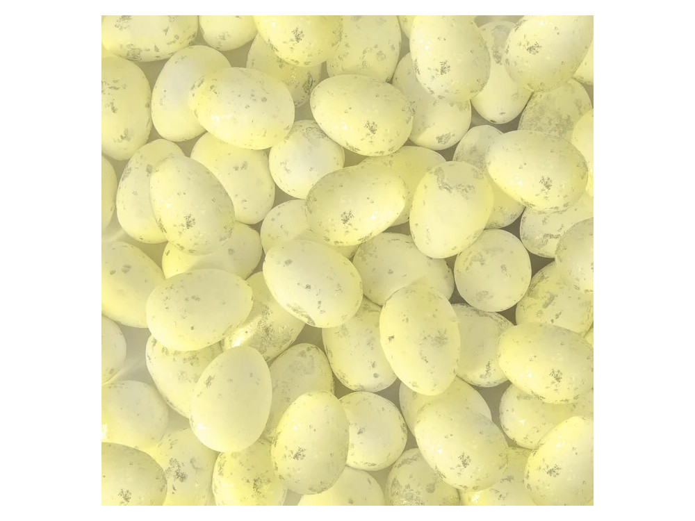 Polystyrene eggs spotted - ecru, 1,5 x 1,8 cm, 50 pcs.