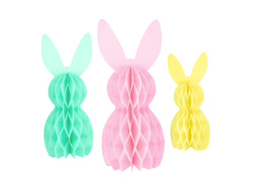Honeycomb Easter Bunnies - 20, 25 and 30 cm, 3 pcs.