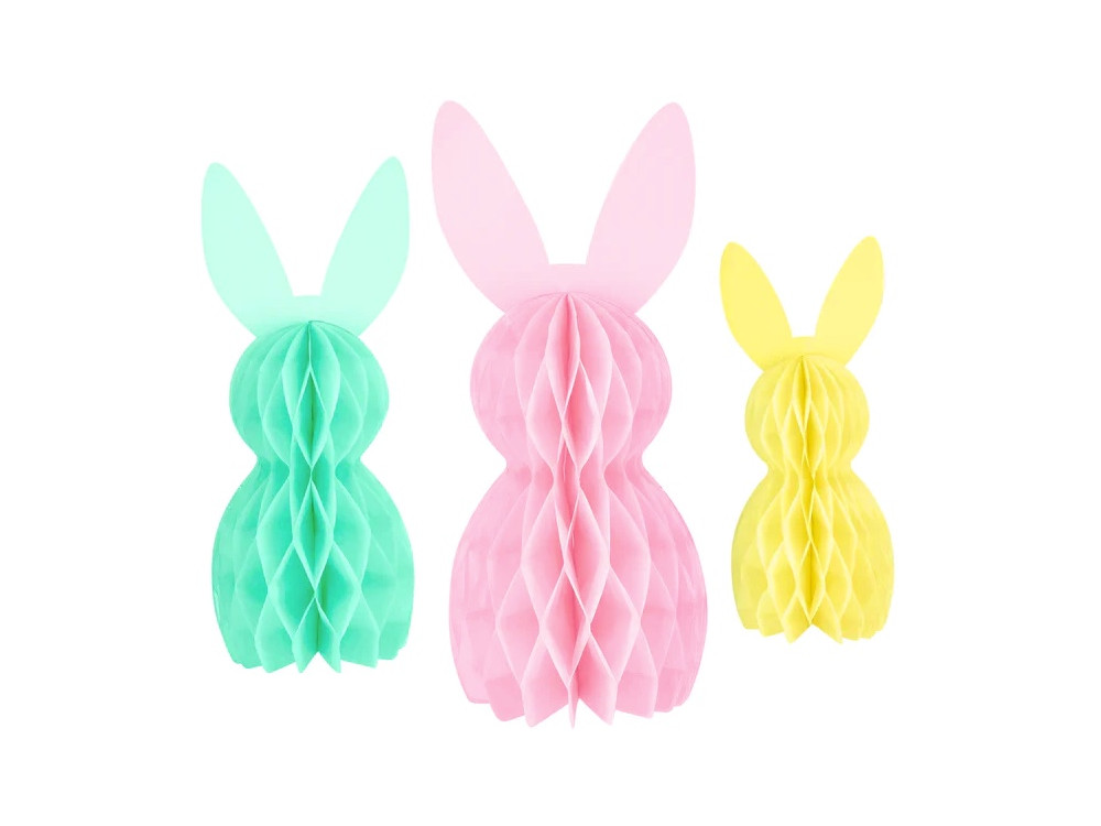 Honeycomb Easter Bunnies - 20, 25 and 30 cm, 3 pcs.