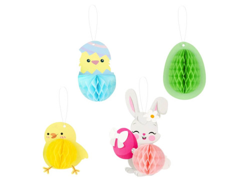Honeycomb Easter pendants - 4 pcs.