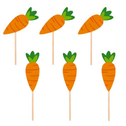 Paper Easter Carrots toppers - 6 pcs.