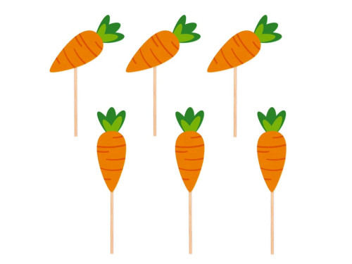 Paper Easter Carrots toppers - 6 pcs.