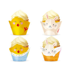 Paper Easter muffin cups - 6,5 x 8,5 cm, 4 pcs.