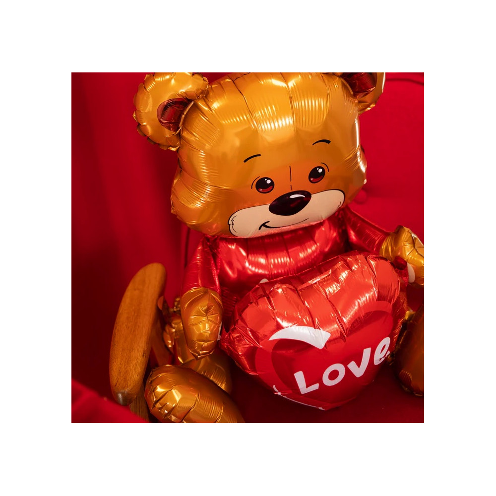 Balon foliowy Miś z sercem Love - 41 x 50 cm