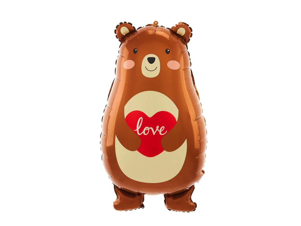 Foil balloon Teddy Bear with heart Love - 48 x 79 cm