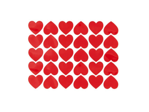 Heart stickers - red, 2,6 cm, 30 pcs.