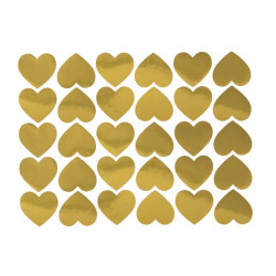 Heart stickers - gold, 2,6 cm, 30 pcs.
