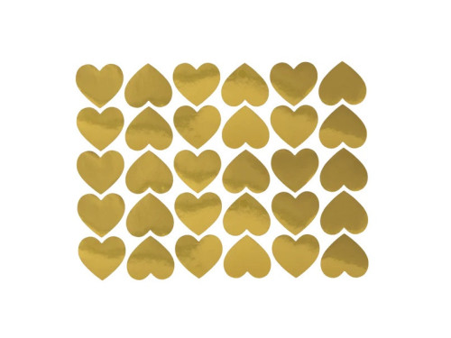 Heart stickers - gold, 2,6 cm, 30 pcs.
