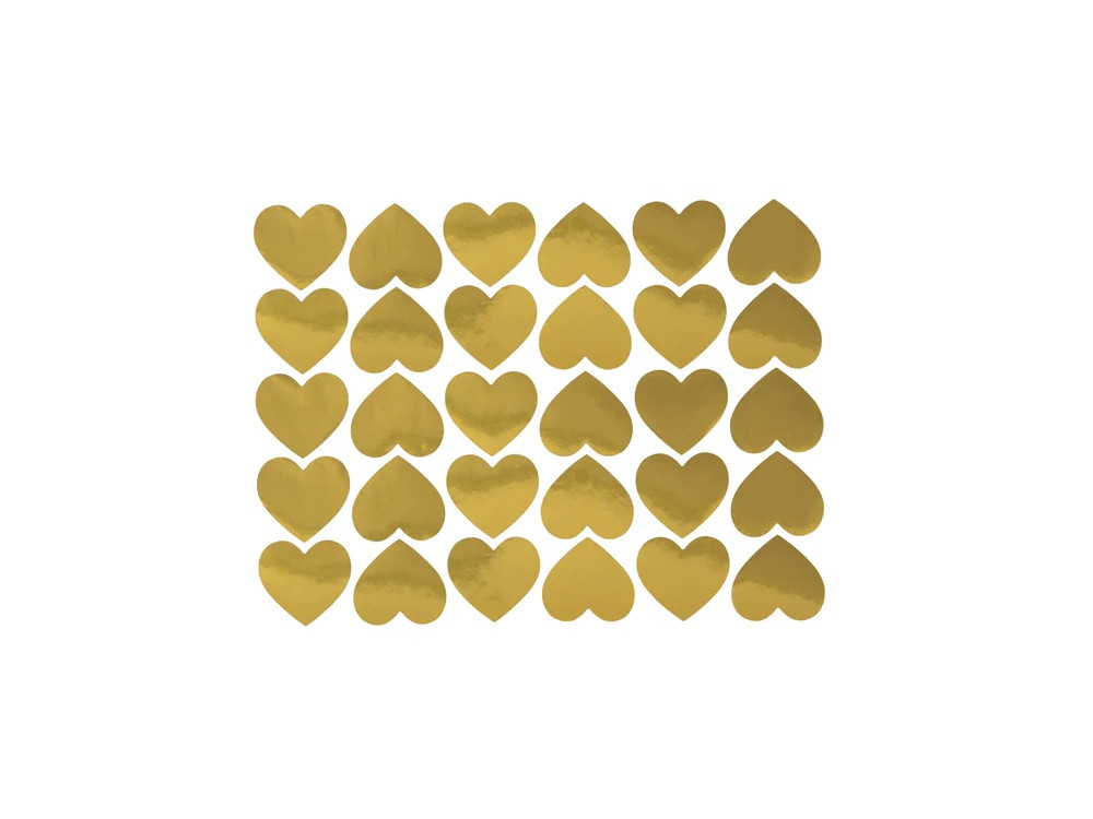 Heart stickers - gold, 2,6 cm, 30 pcs.