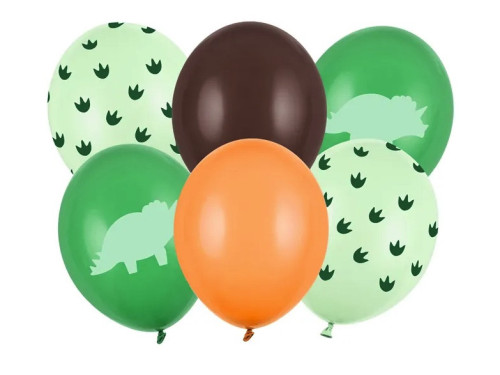 Latex balloons Dinosaurs - 30 cm, 6 pcs.