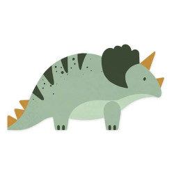 Triceratops napkins - green, 10 x 18 cm, 12 pcs.