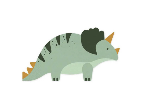 Triceratops napkins - green, 10 x 18 cm, 12 pcs.