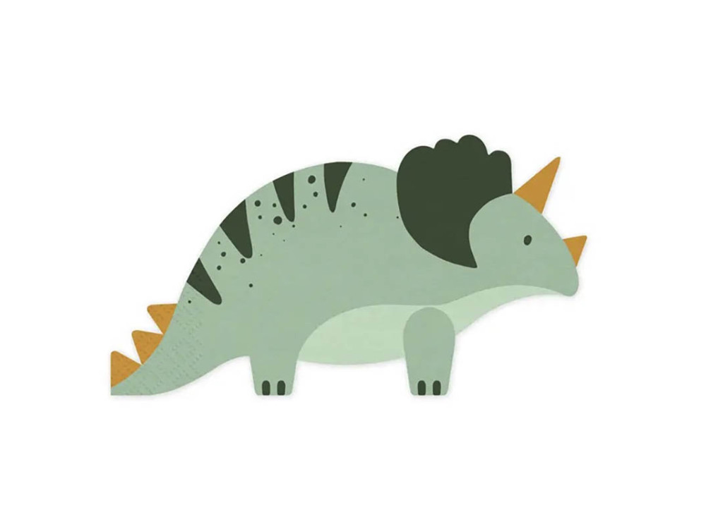 Triceratops napkins - green, 10 x 18 cm, 12 pcs.