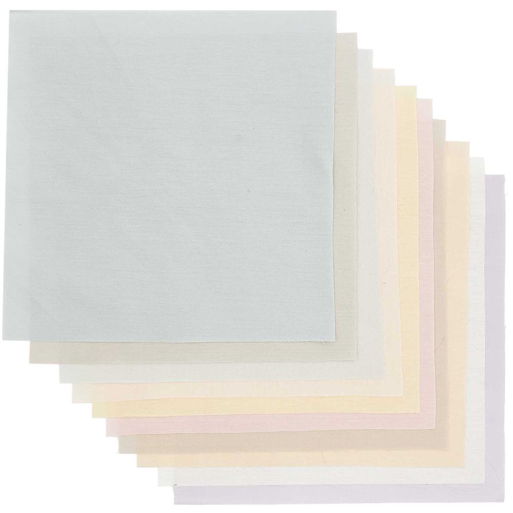 Fabric for embroidery - Rico Design - Pastel Colors, 20 x 20 cm, 10 pcs.