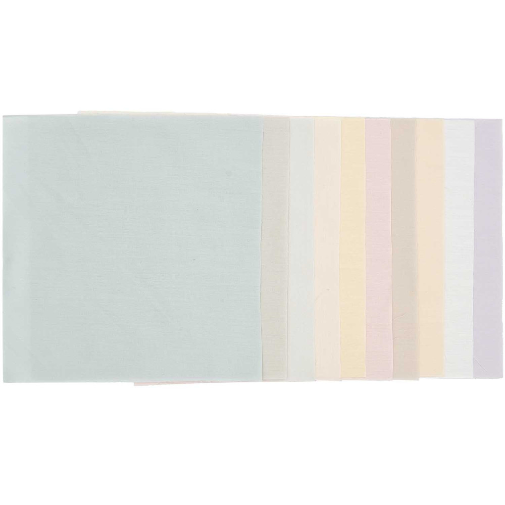 Fabric for embroidery - Rico Design - Pastel Colors, 20 x 20 cm, 10 pcs.