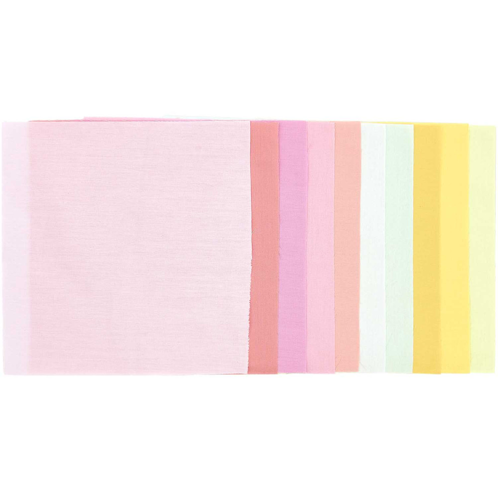 Fabric for embroidery - Rico Design - Sorbet Colors, 20 x 20 cm, 10 pcs.