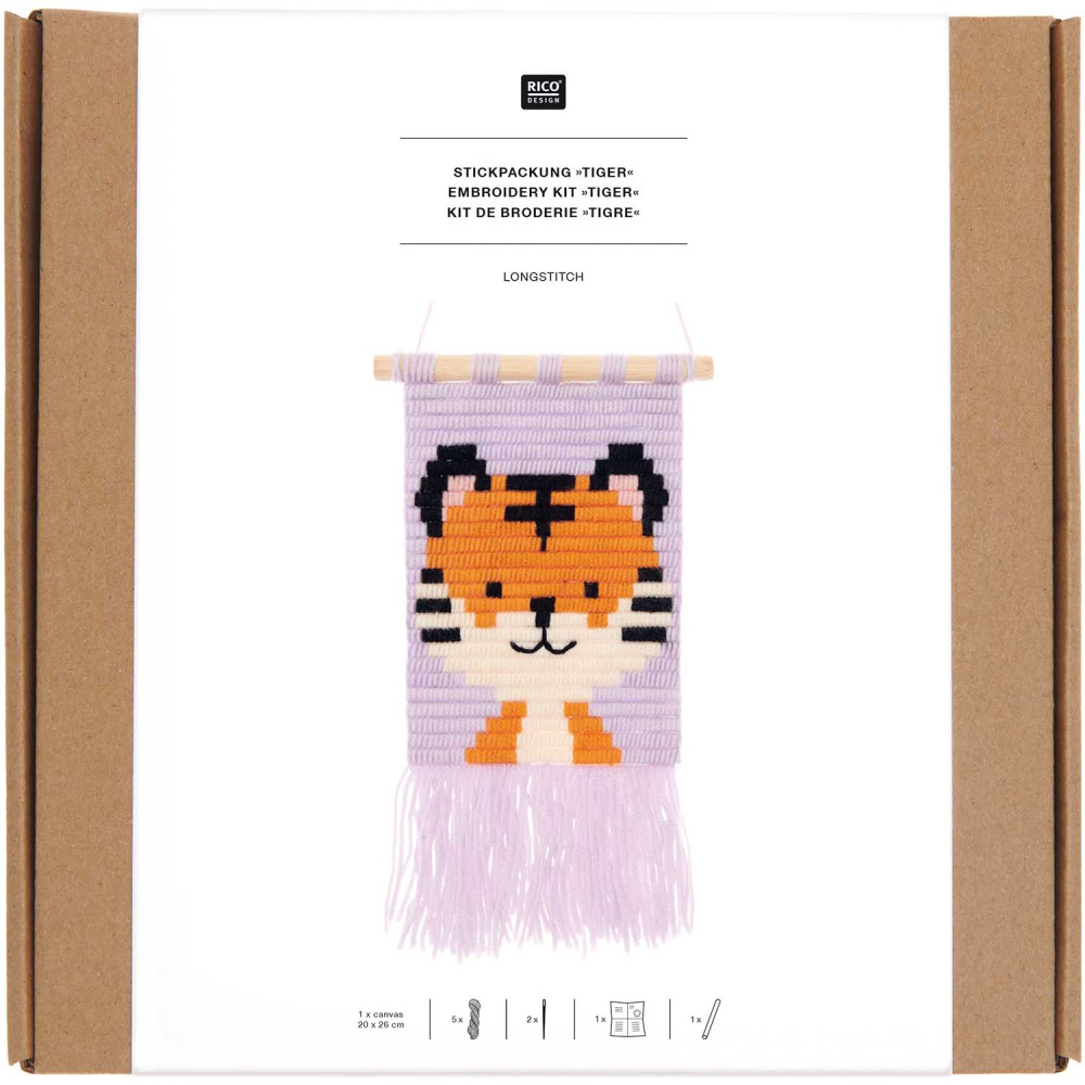 Set for embroidery Tiger - Rico Design - 20 x 26 cm