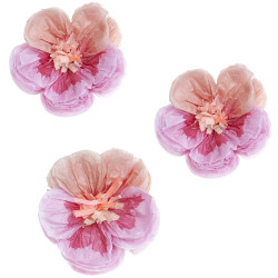 Tissue paper pansies flowers - Rico Design - pink, 11 cm, 3 pcs.