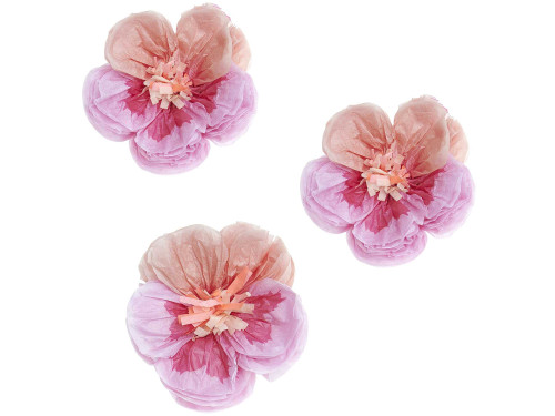 Tissue paper pansies flowers - Rico Design - pink, 11 cm, 3 pcs.