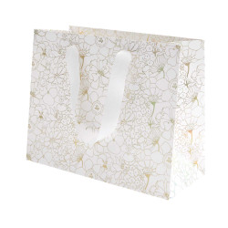 Paper gift bag Gold Flowers - Rico Design - 22 x 18 x 10 cm