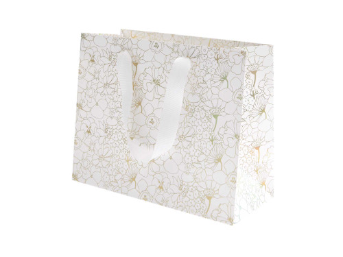 Paper gift bag Gold Flowers - Rico Design - 22 x 18 x 10 cm