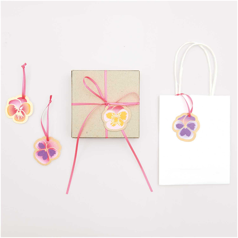 Gifts tags Futschikato Pansies - Paper Poetry - pink, 8 pcs.