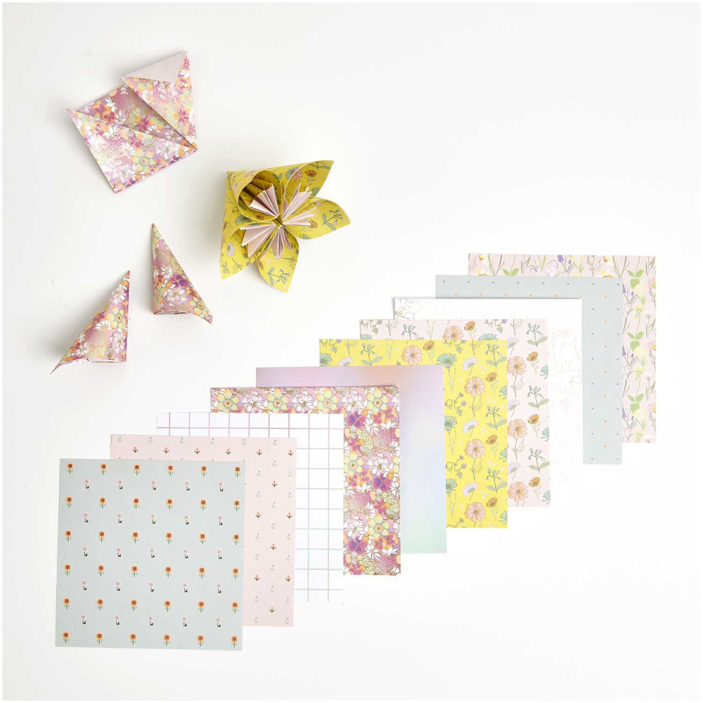 Origami paper Futschikato Flowers - Paper Poetry - 15 x 15 cm, 50 sheets