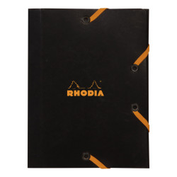Teczka na dokumenty z gumką - Rhodia - czarna, 12 x 16 cm