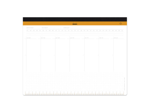Undated weekly Desk Pad - Rhodia - A4+, 80 g, 60 sheets